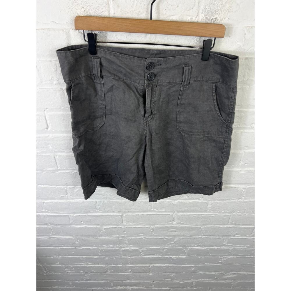 Sanctuary Women's Linen Blend Regular Fit Shorts Low Rise Gray Size 32